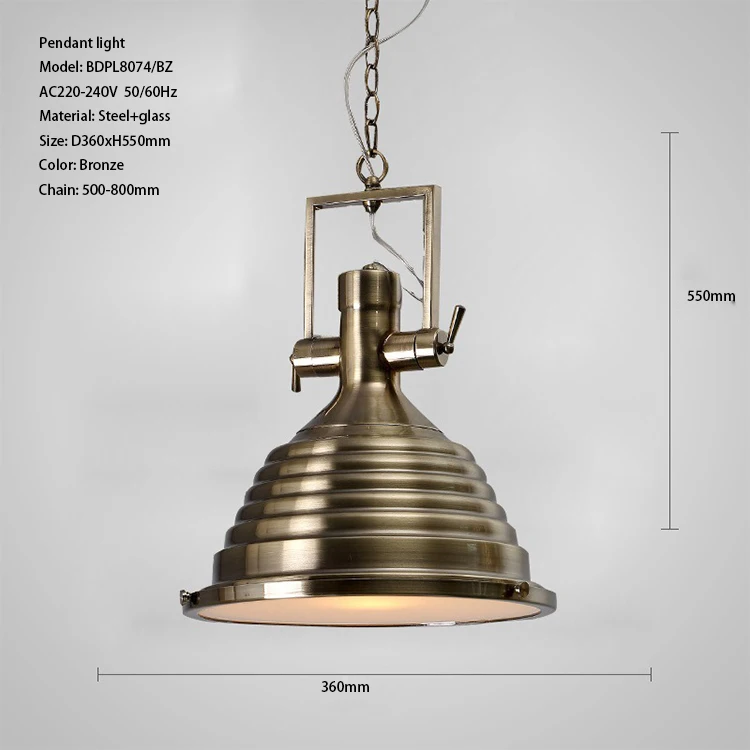 High quality vintage industrial design retro led decorative light loft pendant lamp Restaurant Bar Cafe Home