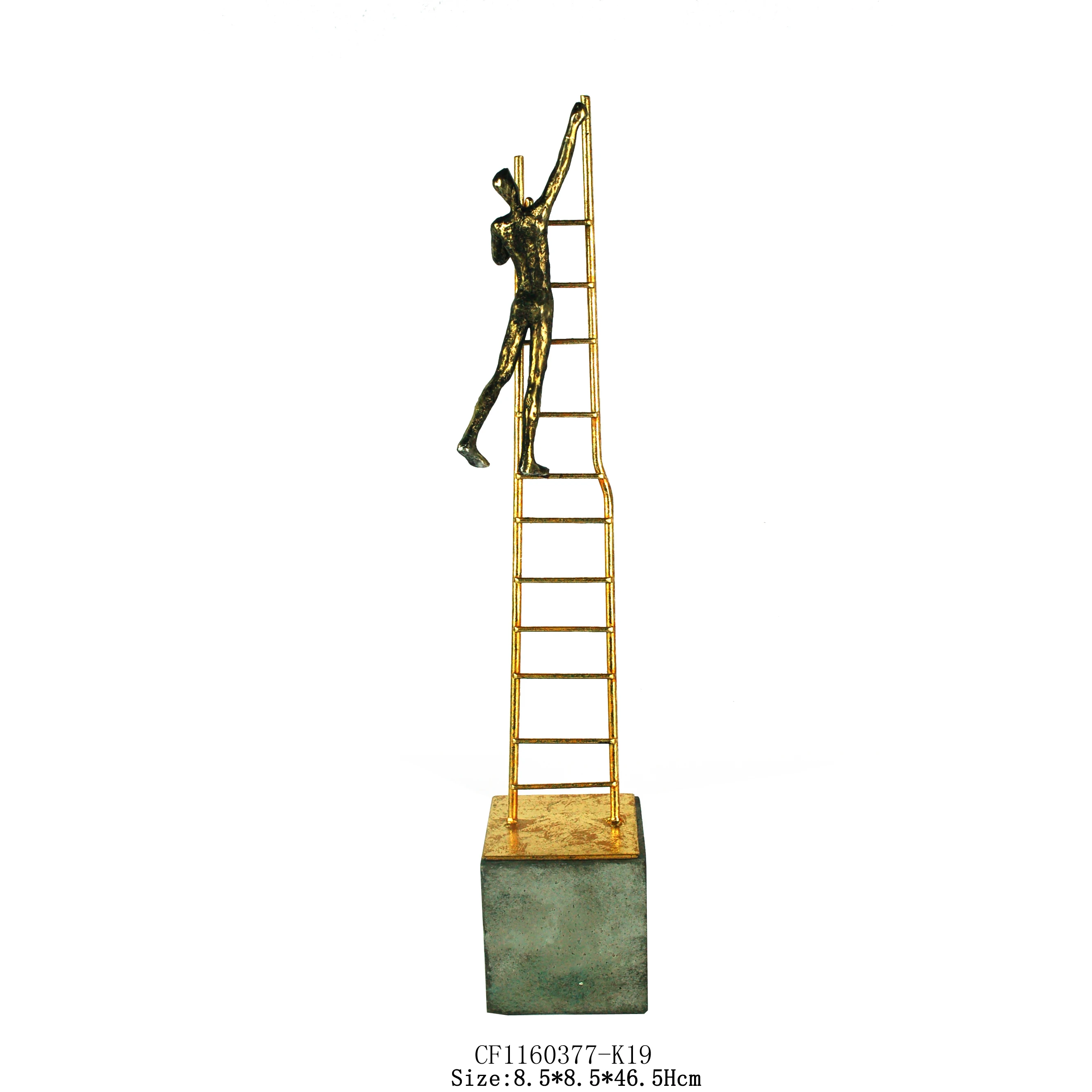 Resin Craft Thinking Man with Ladder Home Decoration with Stone Base Figurine Artificial Human 30% Deposit Avalaible Artistic details