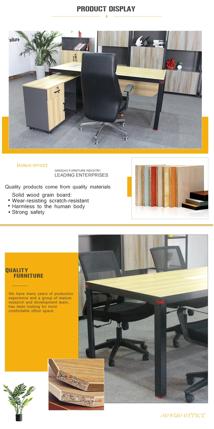 Modern high quality original high quality durable wooden aluminum frame simple desk