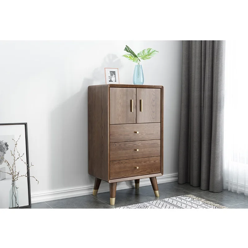 product-2020 Hot Sale Eco-Friendly walnut color Cheap Tall Storage Cabinet Wooden 3drawers Chest Of -1