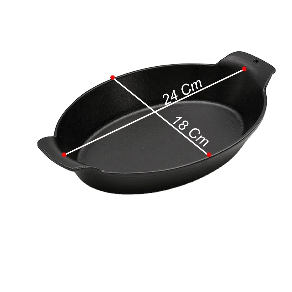 Fajita Pan Steak Plate Pan Cast Iron General Use For Gas And Induction Cooker Non Stick Enamel 