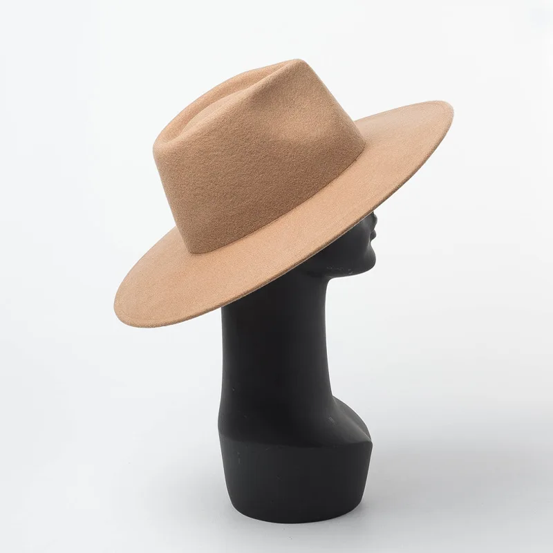 01905-hh8149 British Style winter wool solid Classic fedoras cap men women panama jazz hat