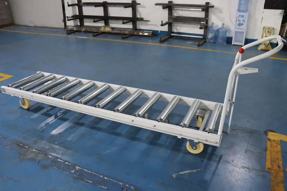 Hongrui Manual Straight Roller Plank Transfer Trolley Wheelbarrow factory