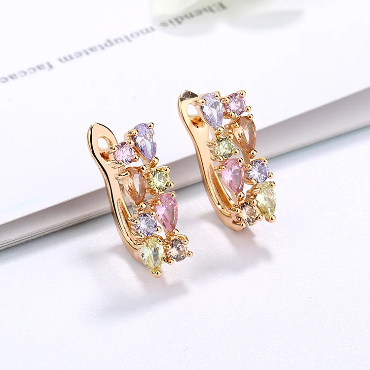 New Design Fancy Fashion 18k Gold Plated Hand Made Double Sided Small ...