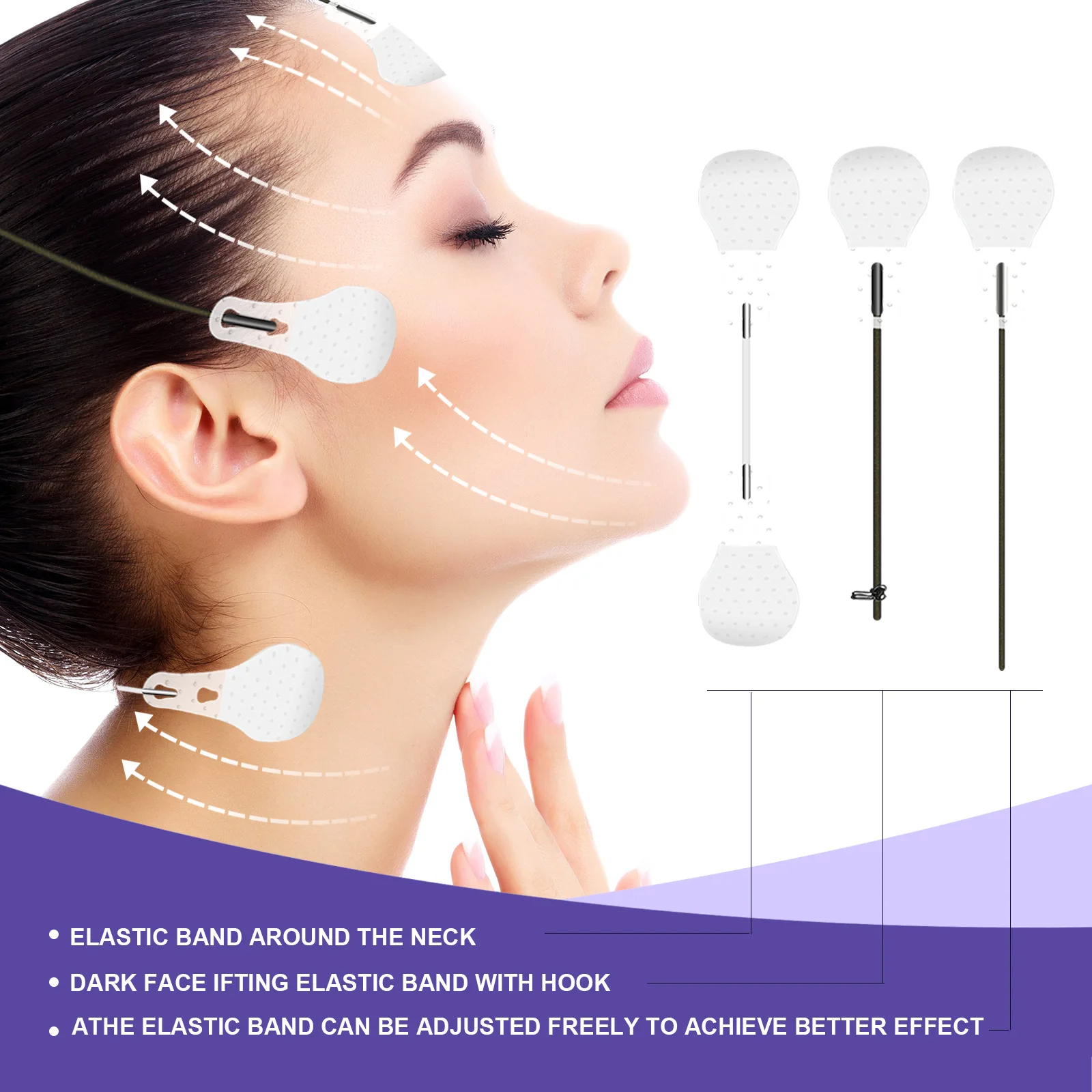 Eelhoe 40pcs Instant Invisible Face Stickers Neck Eye Double Chin Lift V Shape Refill Tapes Thin