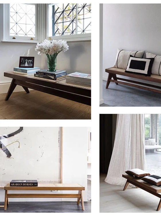 Dreamhause P.j. Wood Indonesia Rattan Long Bench Living Room Bed Room Balcony Patio Decorative