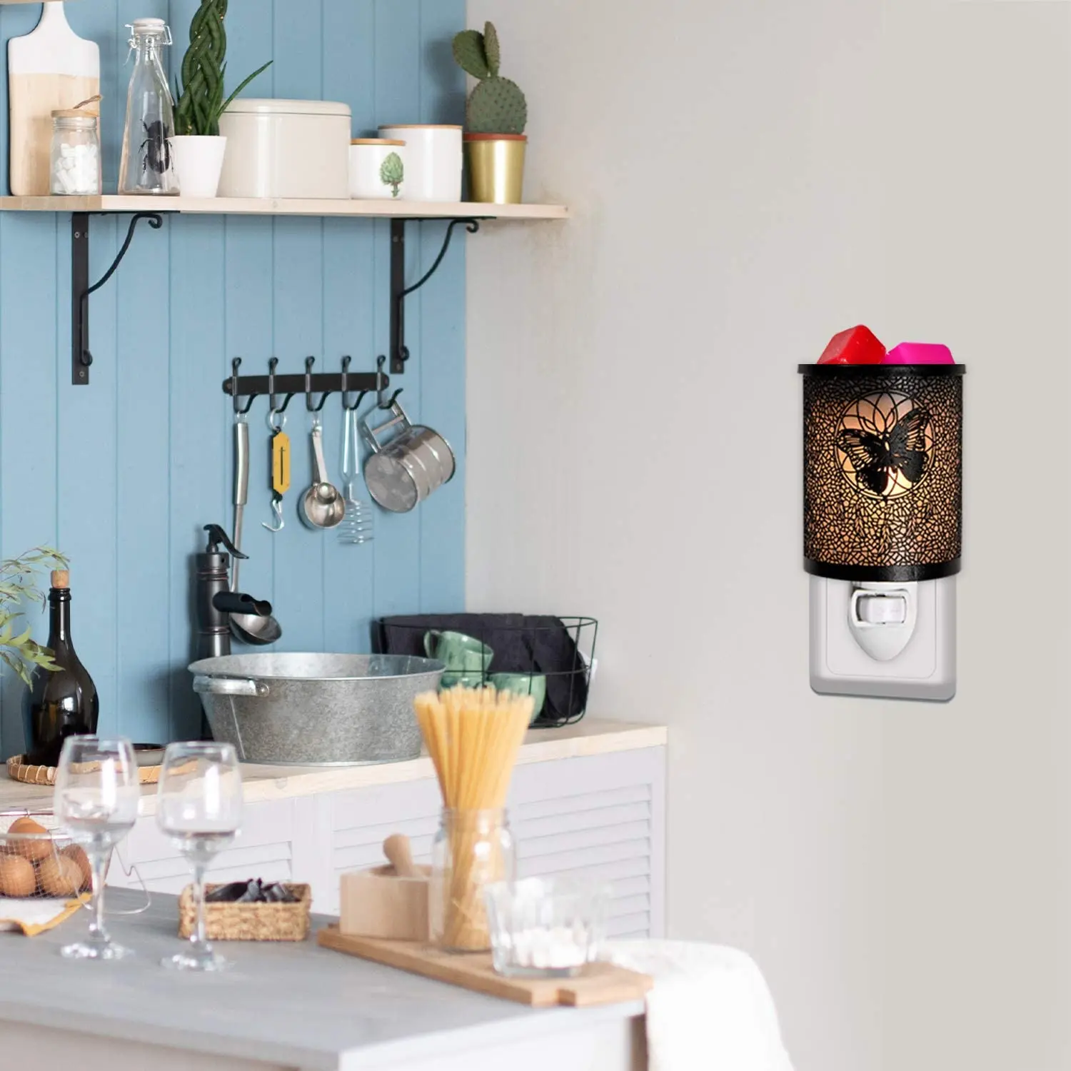 Mini Plug In Wax Melts Warmer Metal Butterfly Oil Burners Mini Oill