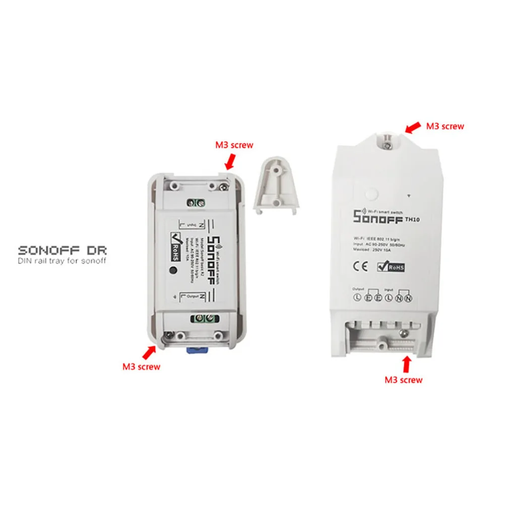 Adjustable Mounted Sonoff Dr Din Rail Tray For Sonoff Rf Pow Th10 Th16 ...