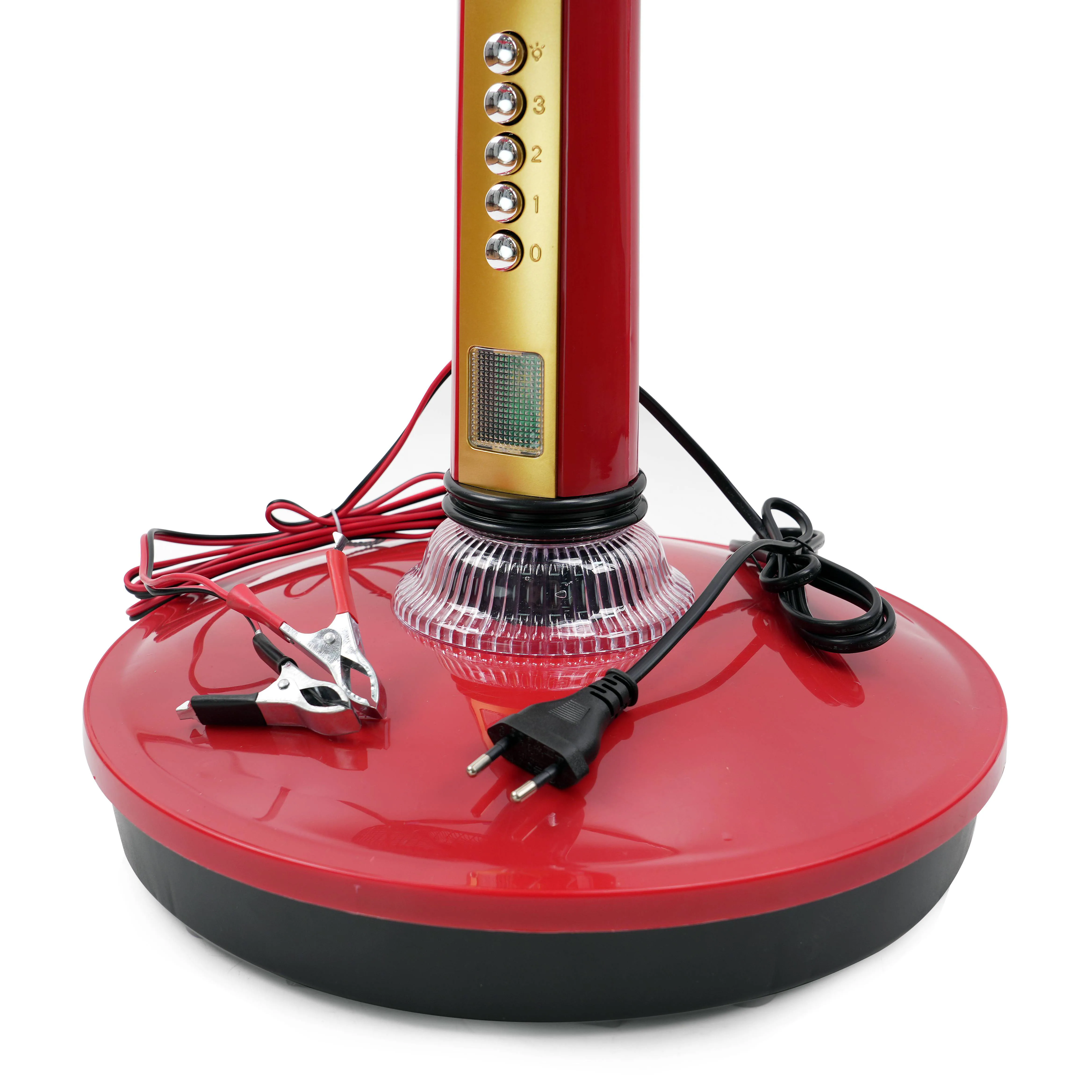 AC/DC Table Fan with LED Light and USB Charging - 16-inch