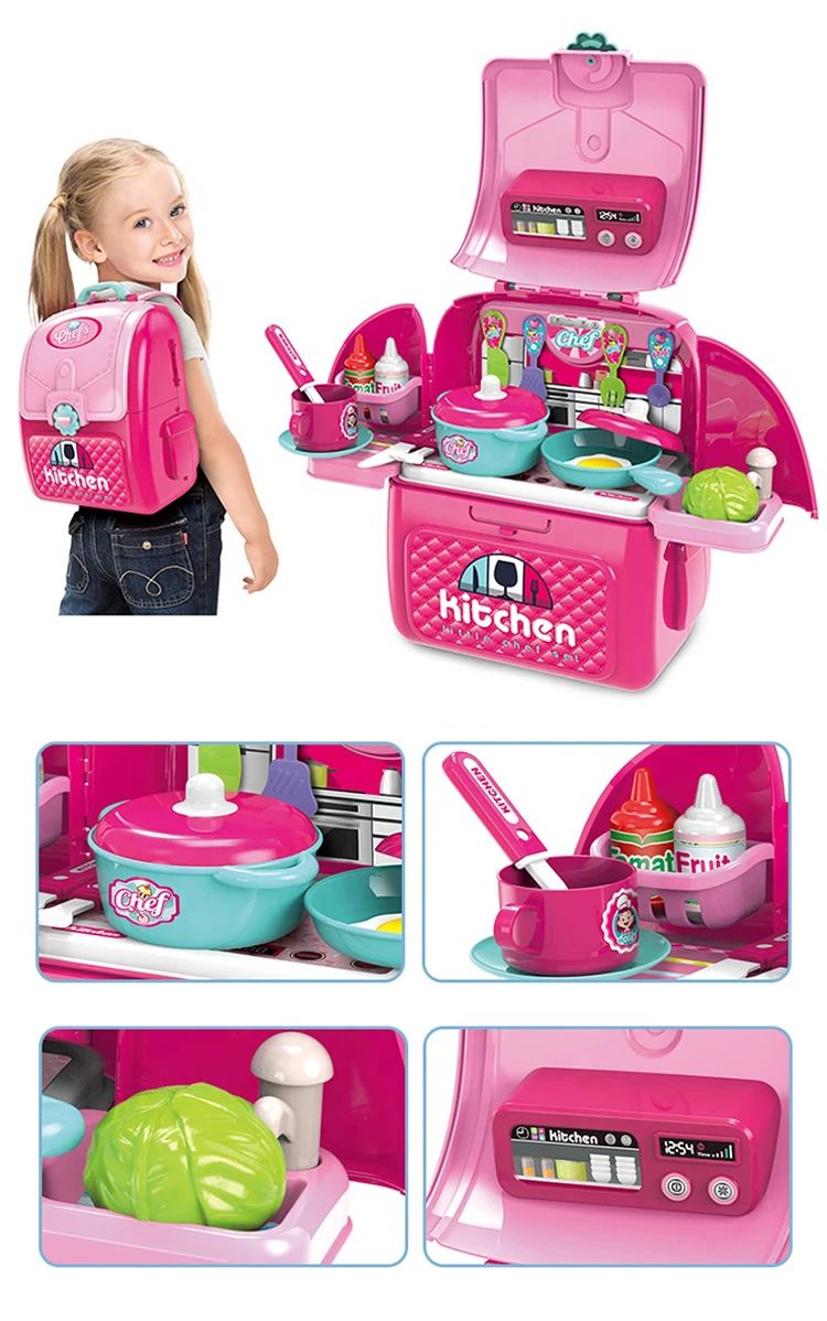 Cooking Game Table Kids Plastic Kitchen Backpack Toys Buy Kitchen Backpack Toys,Cooking Game
