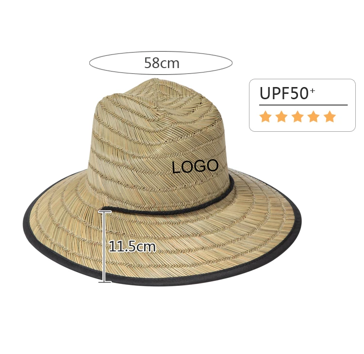 Jakijayi Brand Straw Hat Men Custom Logo Lifeguard Straw Cowboy Hat ...