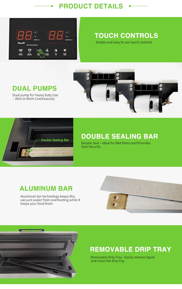 Stock Tinvoo Logo Commercial Vacuum Sealer Machine Led Display Vs960 Etl Certification Buy