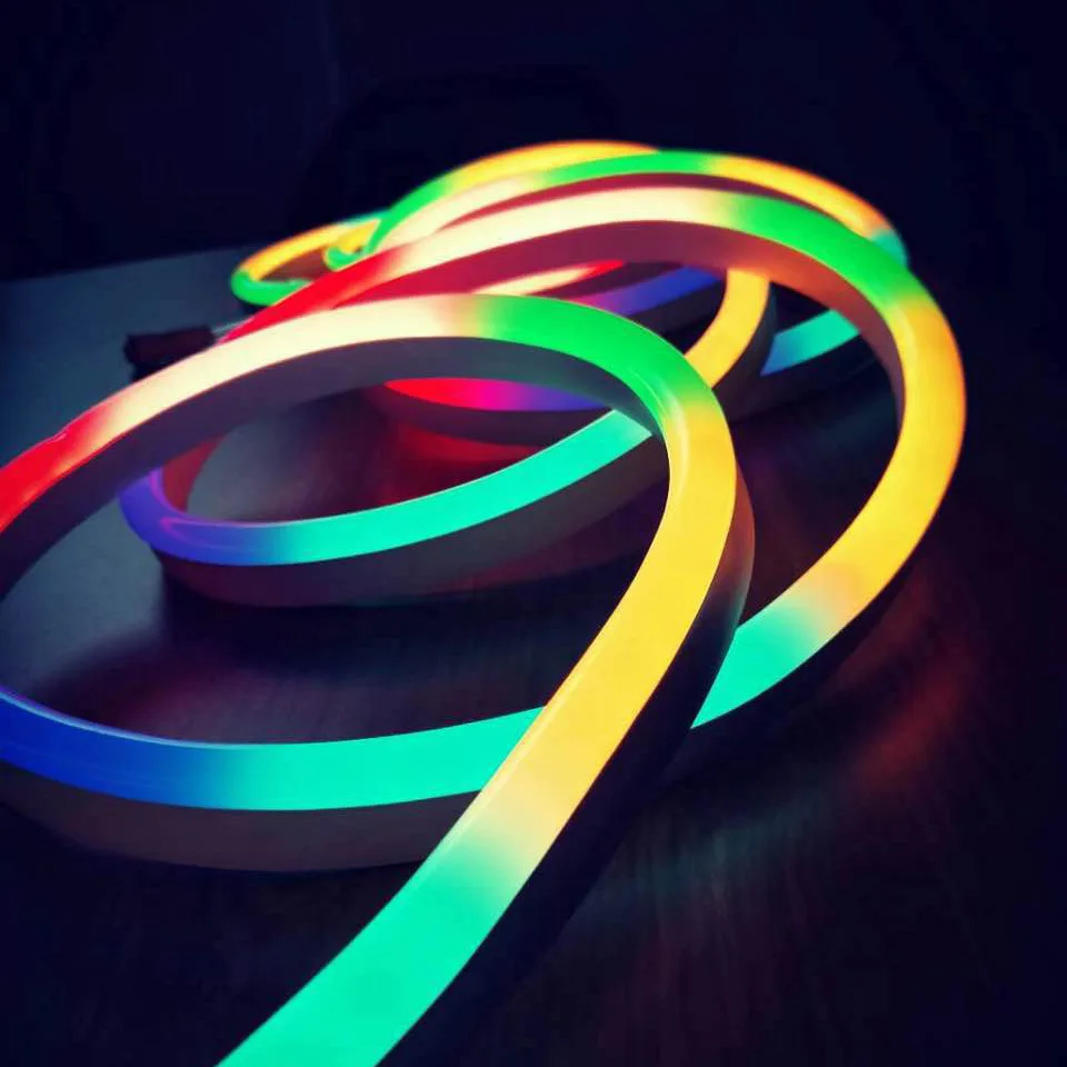 Special offers Bluetooths Control DC12V/24V RGB LED Neon Light Strip Waterproof Multi Color LED Rope Light for Party Decoration