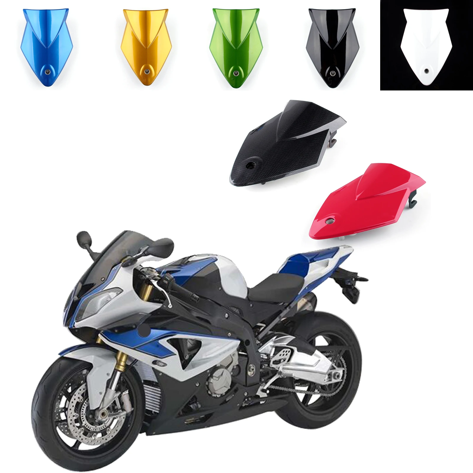 Yellow BJ Global Motorcycle Rear Seat Cover Cowl For BMW S1000RR 2010 2011 2012 2013 2014 