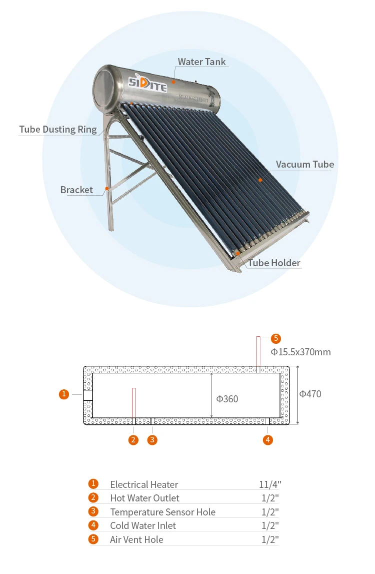 South Africa Sabs Certify Solar Geysers,Home Use Compact Solar Water