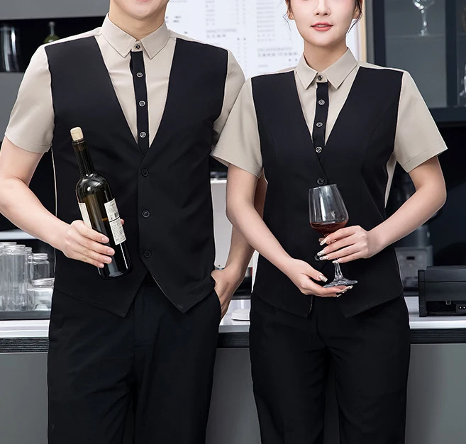 Uniform custom hotel front desk clerk work clothes cashier vest catering KTV beautician professional