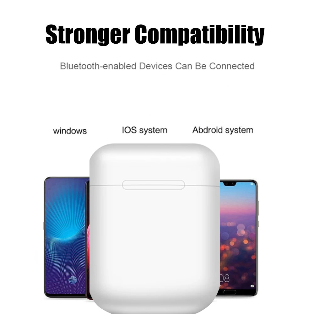 2019 macaron hoonbo True air inpods stereo ear pods touch wholesale i12s tws wireless bluetooth 5.0 earbuds earphones headphone - ANKUX.COM