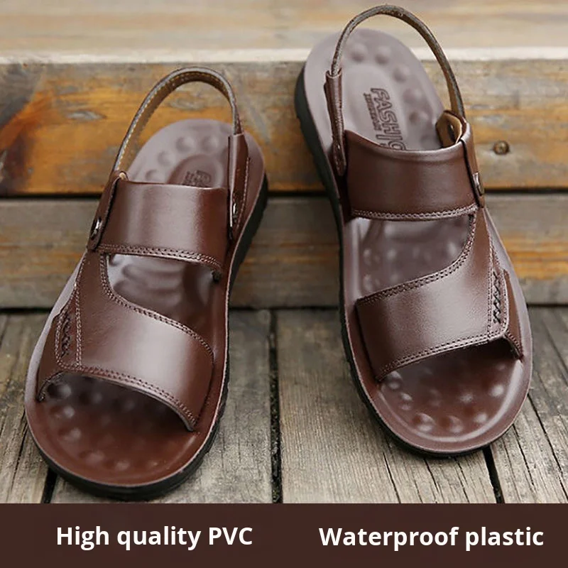Men's Summer Beach Shoes Outdoor Casual Dual-Purpose Non-Slip Breathable Vietnamese Sandals Soft-Soled Wear-Resistant