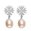 Micro Pave embellished with crystals from Swarovski Pearl Earring
