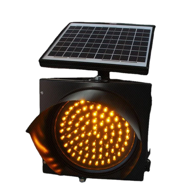 Hot style waterproof high-flux LED solar yellow flash traffic warning light with good quality  solar panel and Li-battery