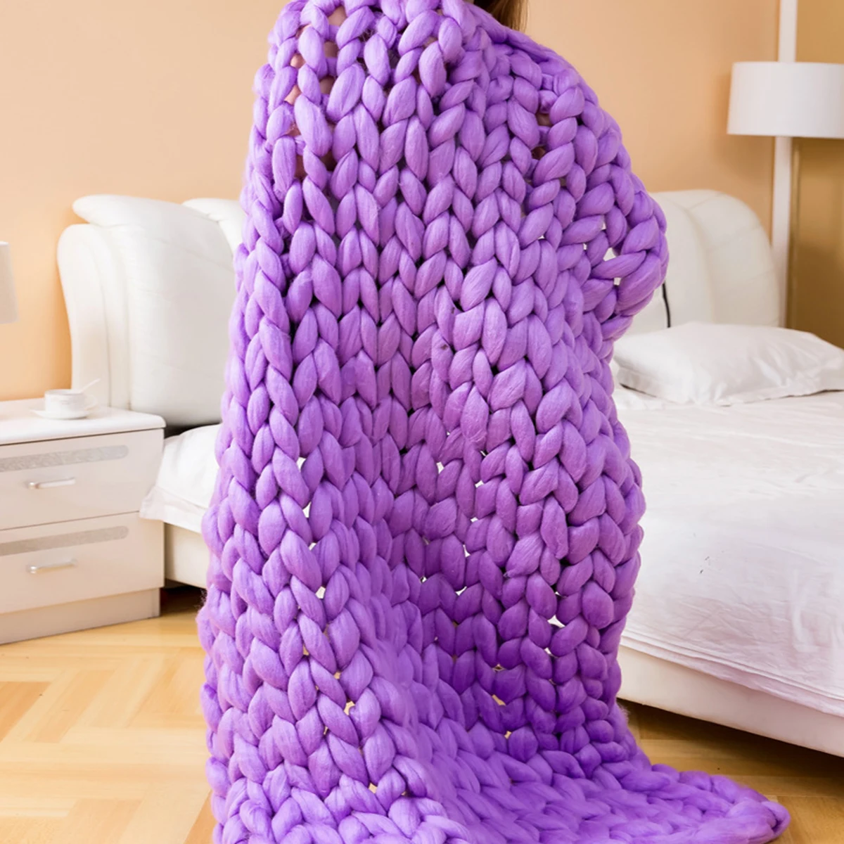 Плотное толстое покрывало. Chunky Blanket пряжа. Giant Yarn пряжа. Объемная пряжа для вязания. Вязание крупной пряжей.