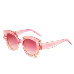 2021 New Sun Glasses Trend Irregular Rhomboid Frame Sunglasses Retro Versatile Cat-Eye Sunglasses