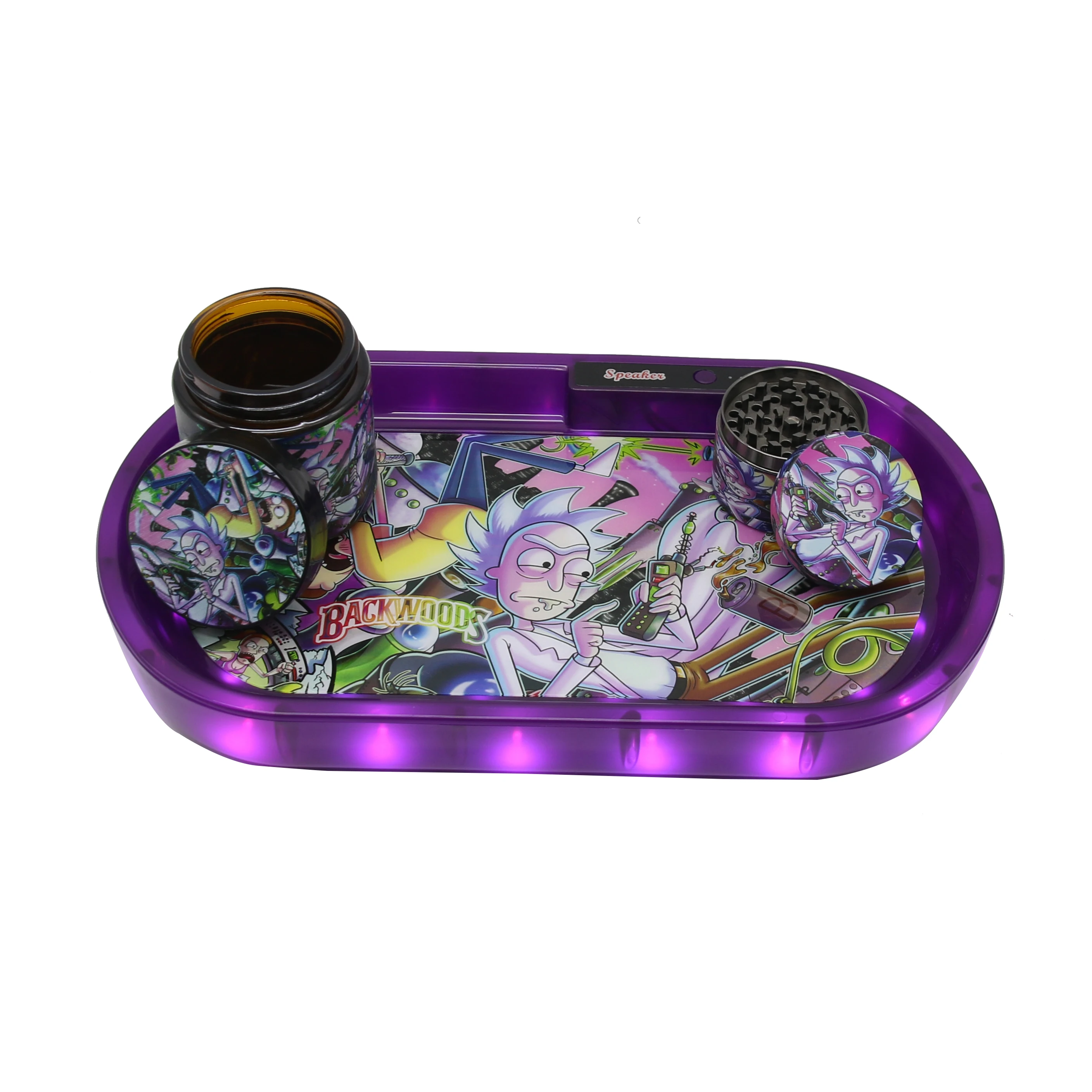 2021 New Bluetooth Speaker Glow Led Rolling Tray Light Up Custom Design