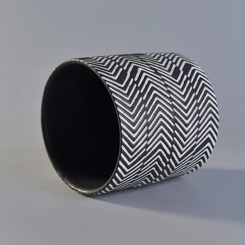Black Ceramic Candle Vessels
