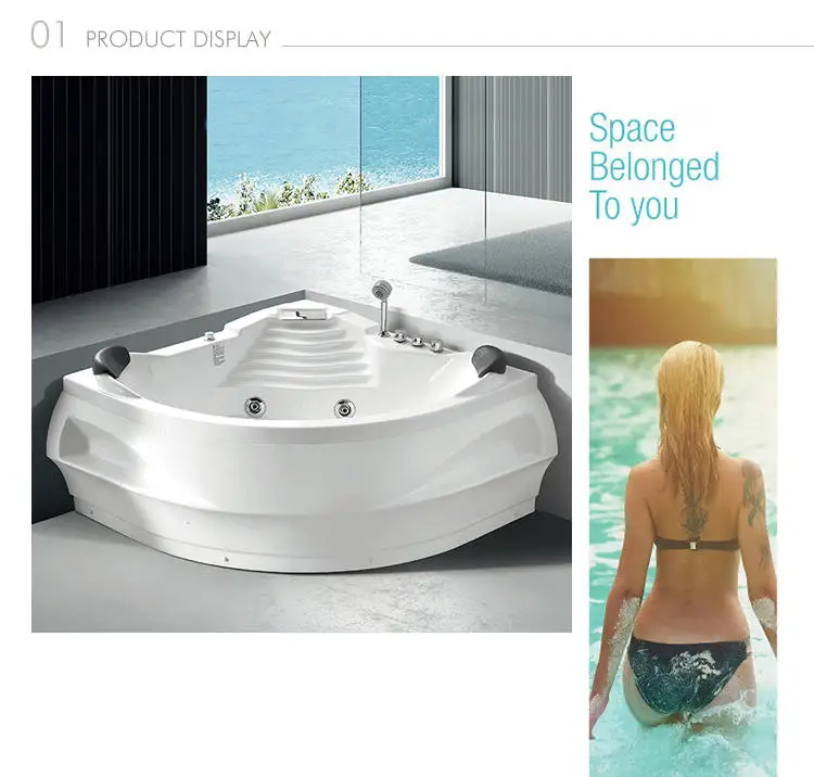 Kamali M3013 2 person big mobile massage bathtub for adults japanese baignoire fiber glass hot sex soaking spa bath tub