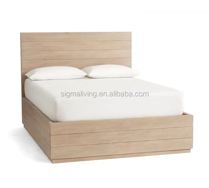 Home furniture American style wood bed living room farmhouse wood pacific platform bed & headboard