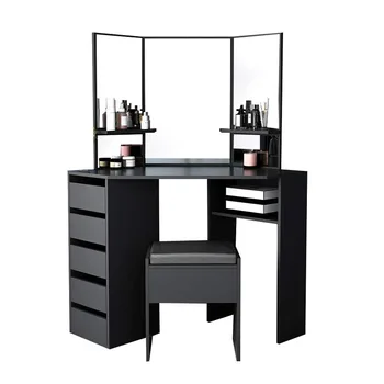 Top Rated Mdf Black Mirror Drawer Makeup Vanity Table Dressing Table With Stool Buy Vanity Table Makeup Vanity Dressing Table Product On Alibaba Com