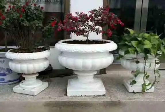 Precast Outdoor Garden Concrete Planter Flower Pot Plastic Decoration ...