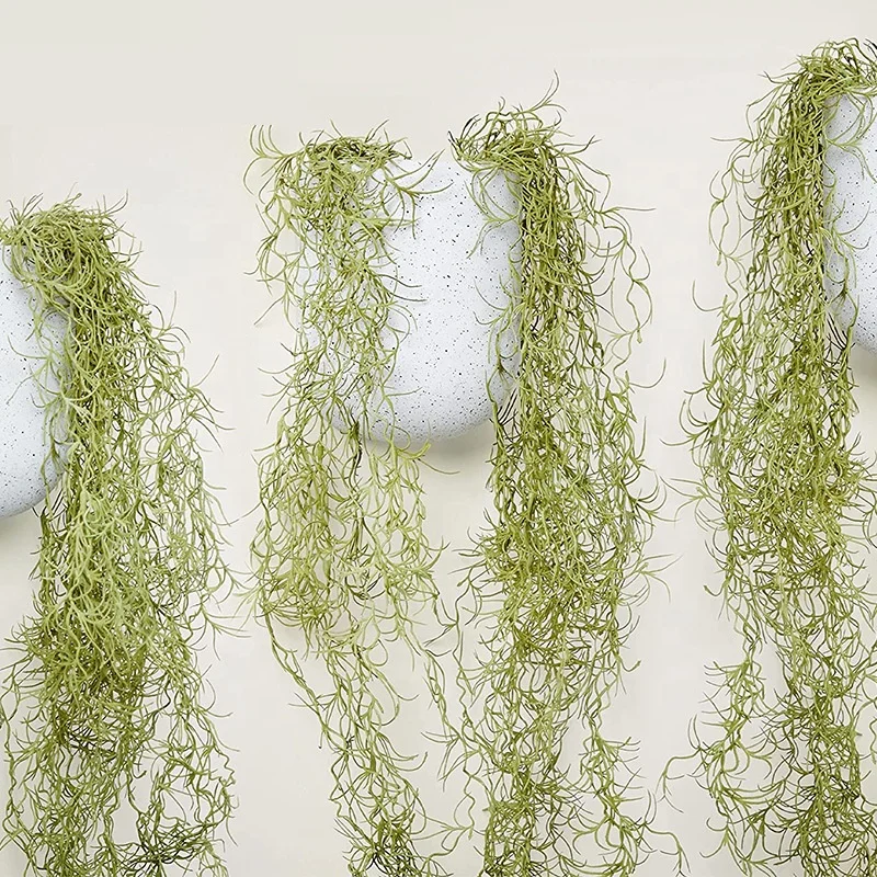 Faux Greenery Moss For Potted Plants Realistic Spanish Moss Hanging Plants Artificial Decor