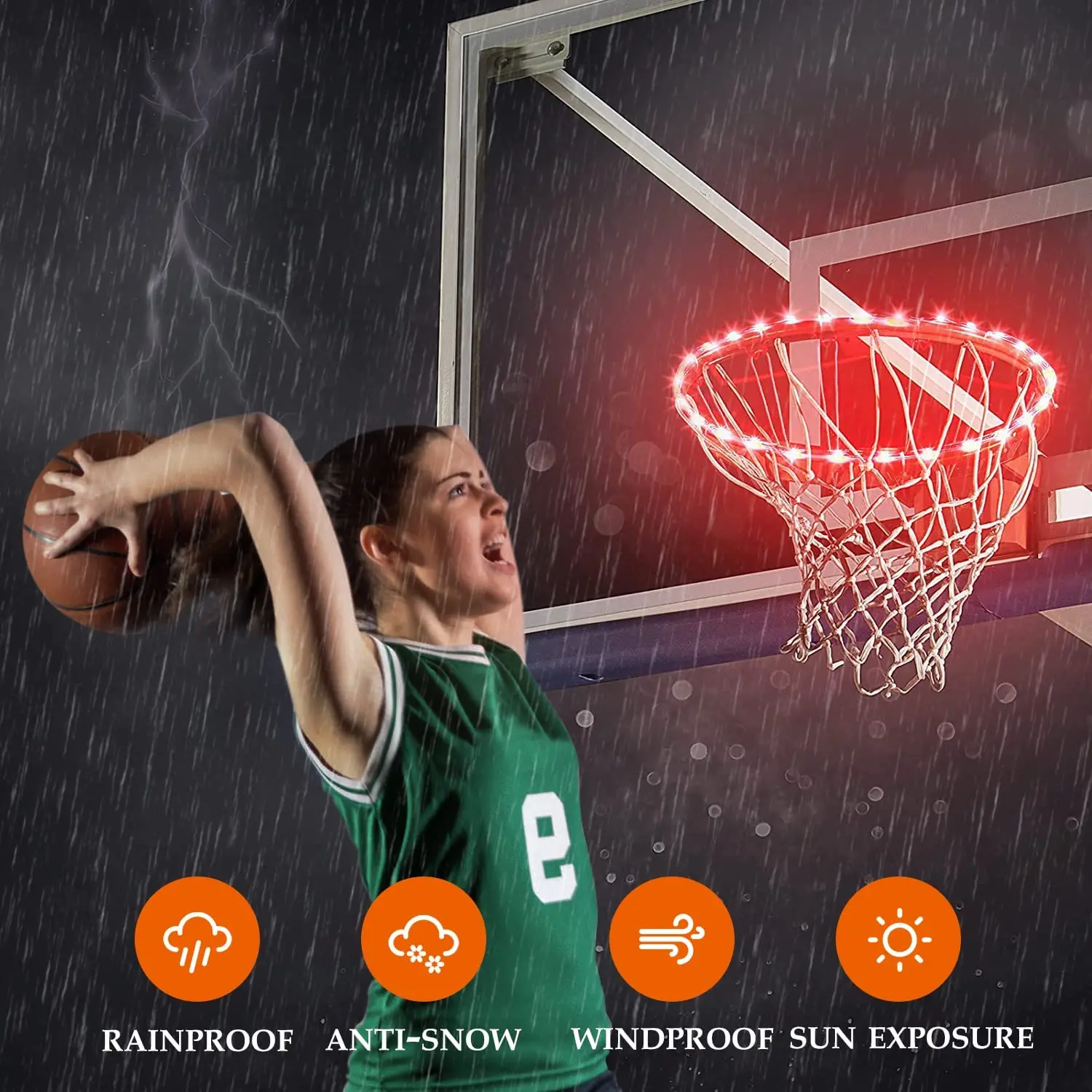 Led Basketball Rims Factory Solar Led Strip Light 5ft for Mini Basketball Rim Outdoor Solar ...
