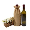 13x33cm Jute Material and Wine Usage Wine Bottle Bag Drawstring Burlap Wine Pouch