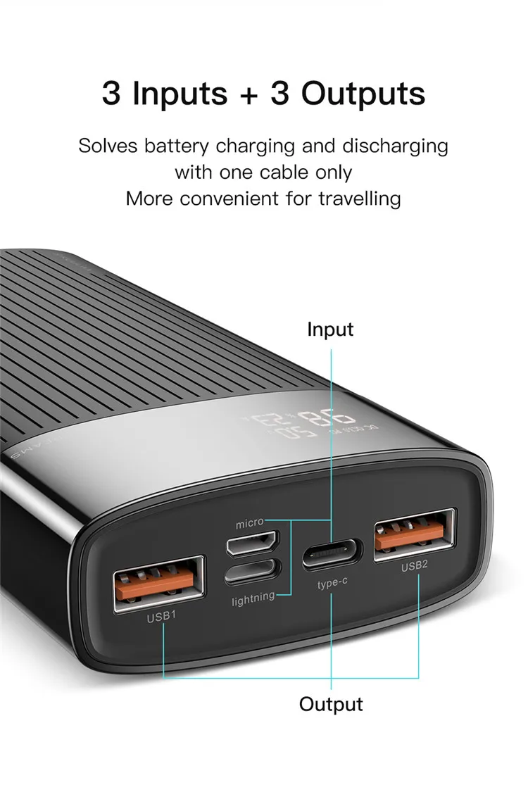 	
large capacity 20000mah power bank pd3.0