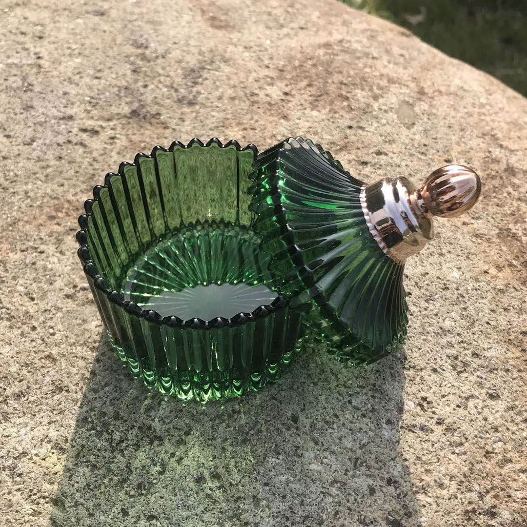 Factory Direct Sale Suppliers Wholesale Green Frosted Glass Jar Glass