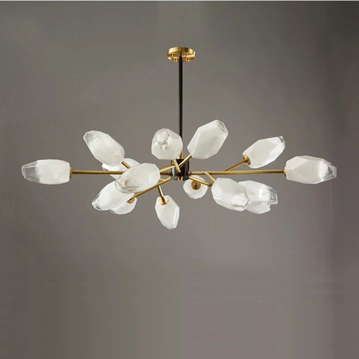 bohemian post modern 3- color led flower chandelier brass pendant light lamp luxury creative