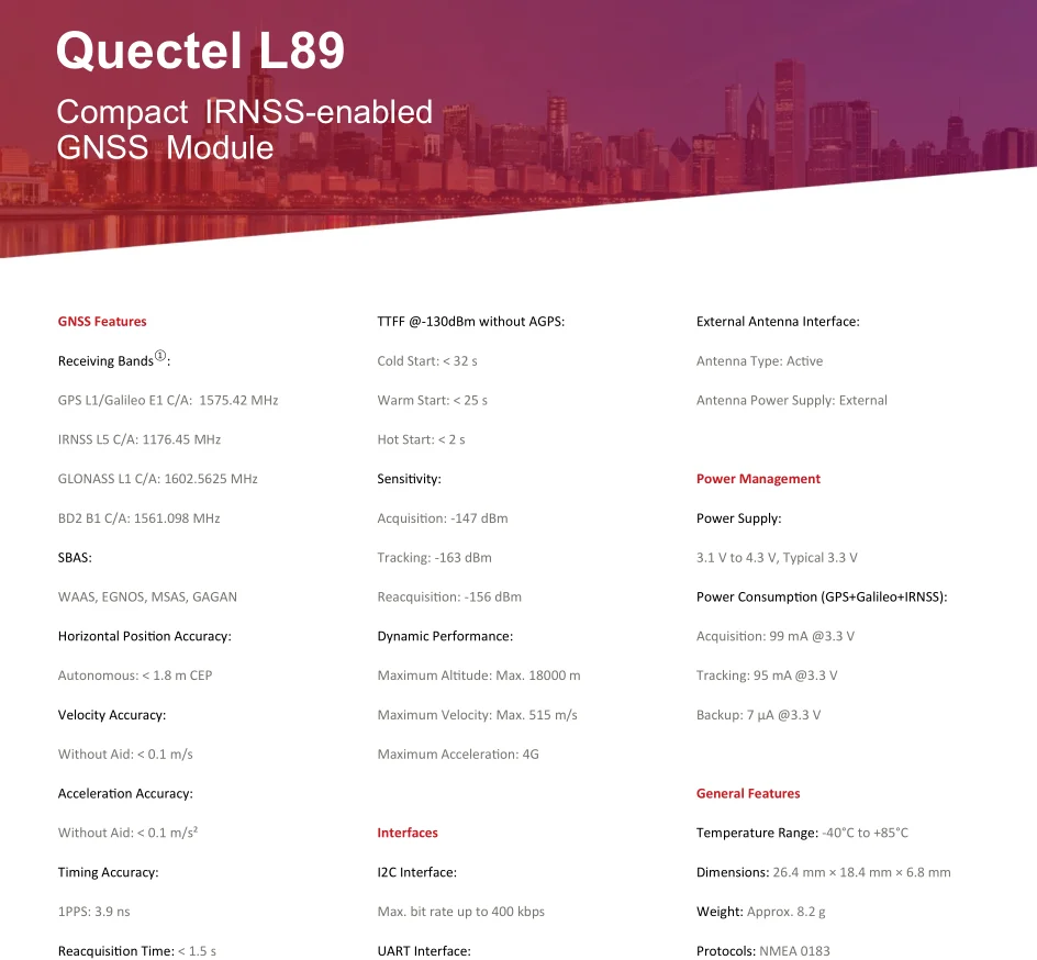 Quectel L89 GNSS Module - Precise Positioning Solutions