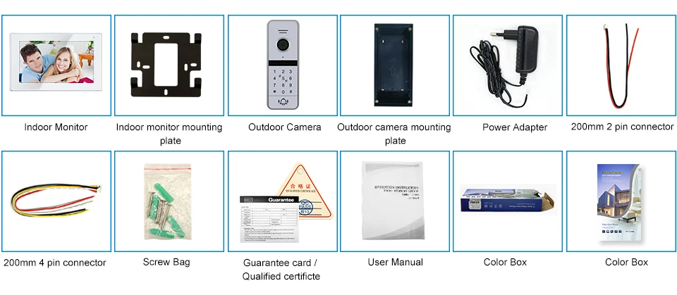 2019 New Arrival FHD Glass Touch Screen Video Door Phone Intercom System with RFID Card Function For Villa