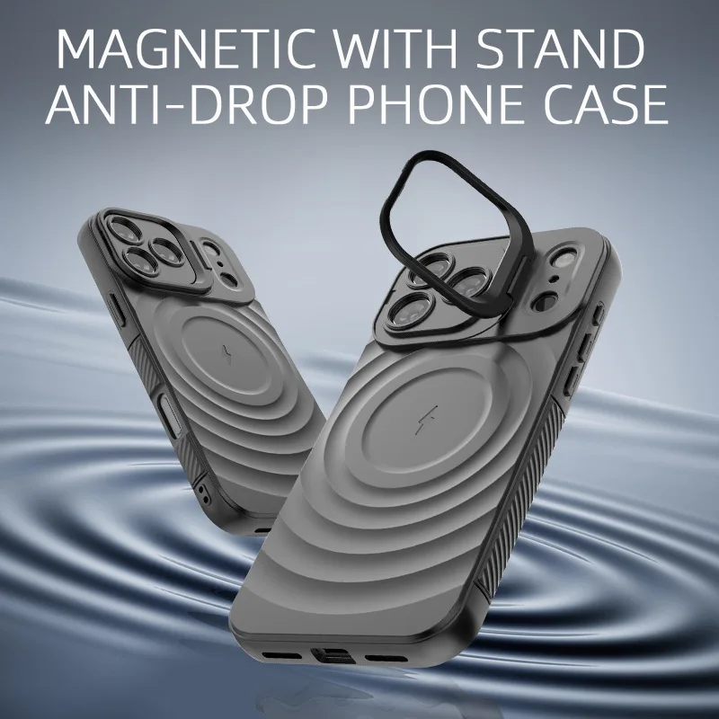 product heat dissipation drop protection   invisible stand magnetic for apple 17 phone case for iphone 16 pro max-3