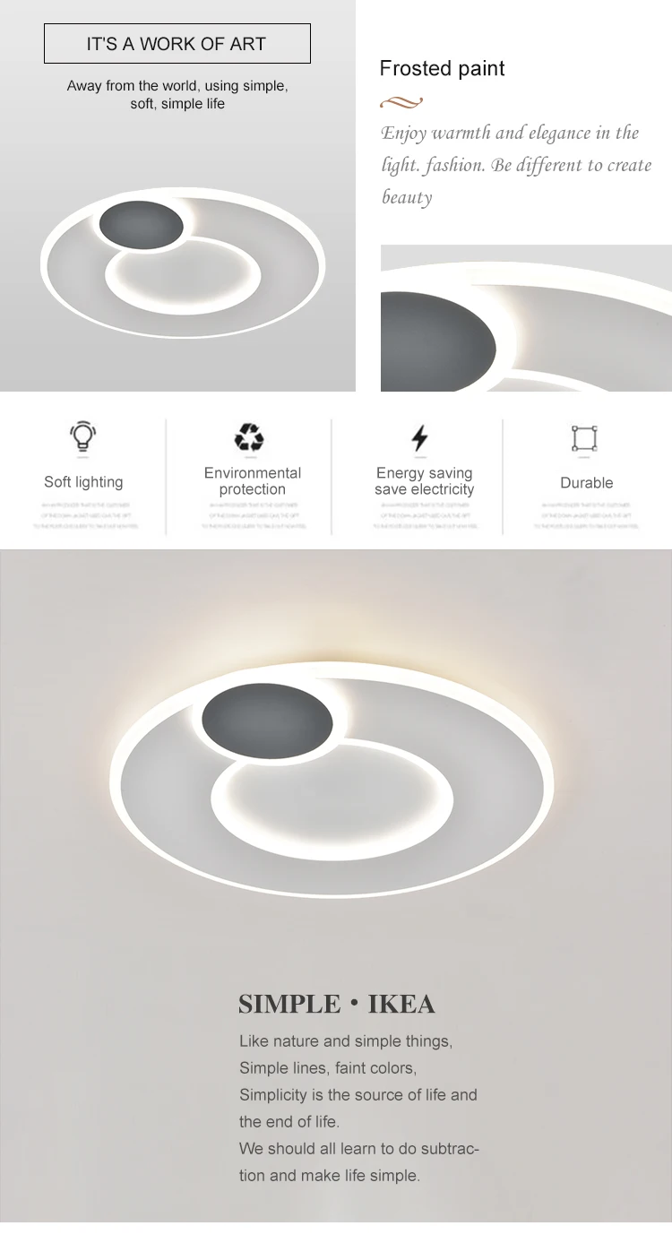 2020 China factory cheap price modern unique circle design led ceiling lamp lighting