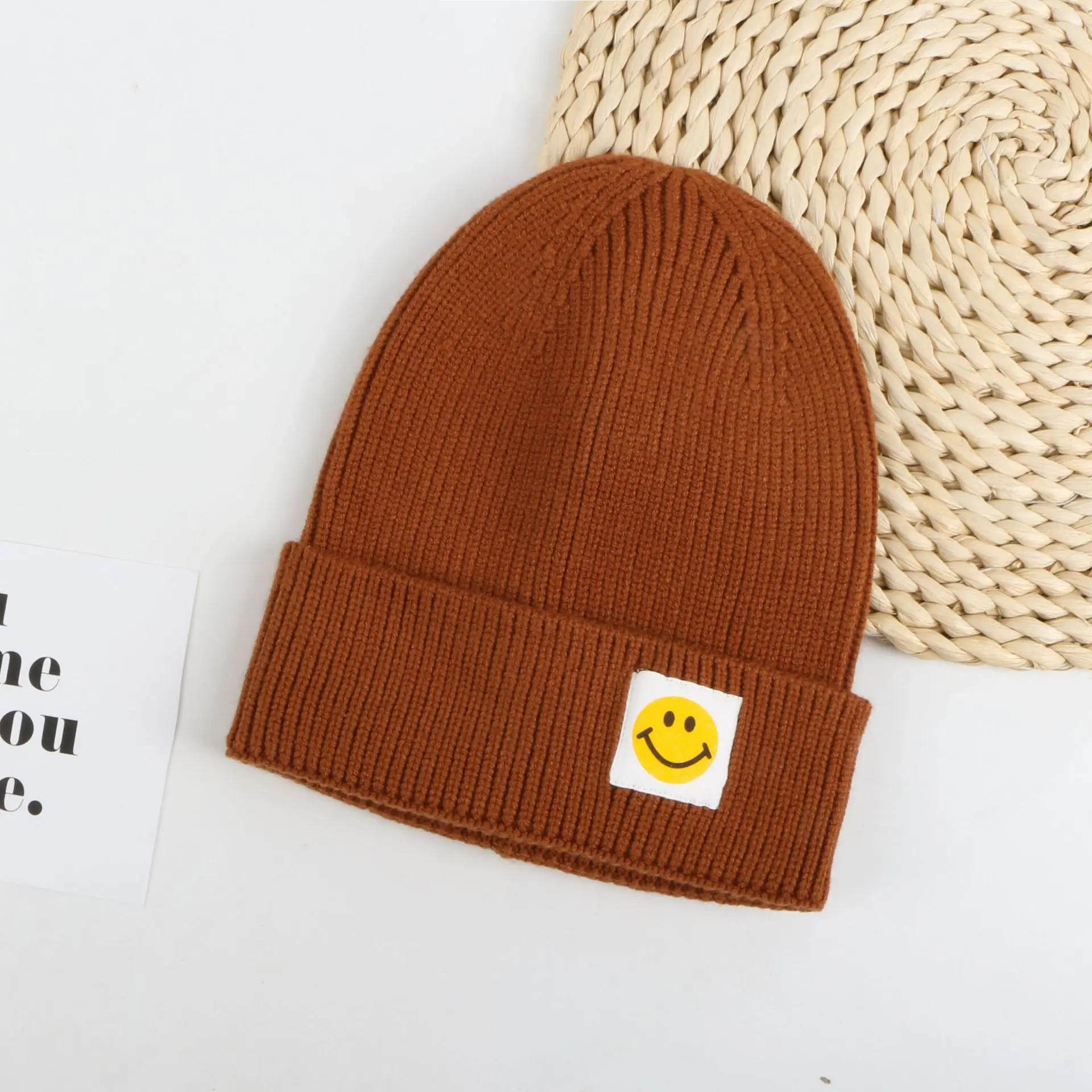 Smiley Plain Beanie Hat 2019 Children Skullies Beanies For Kids - Buy ...