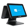 Dual screen split POS machine with cash drawer/scanner platform/ printer/keyboard