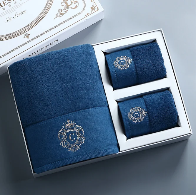 
Hot Sale Luxury 5 star hotel use Gift Box packaging bath towel 100 cotton sets 
