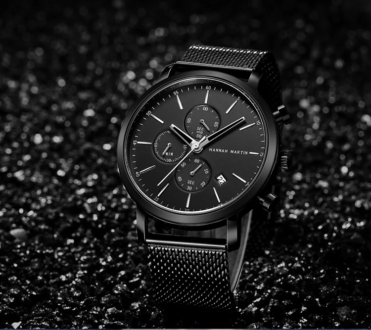 Hannah Martin Hm 109 Simple Man Watches Black Stainless Steel Mesh Strap Custom Logo Men Watch Black 2019 Buy Men Watch Black 2019 Custom Watch Logo Men Man Watch Black Steel Product On Alibaba Com