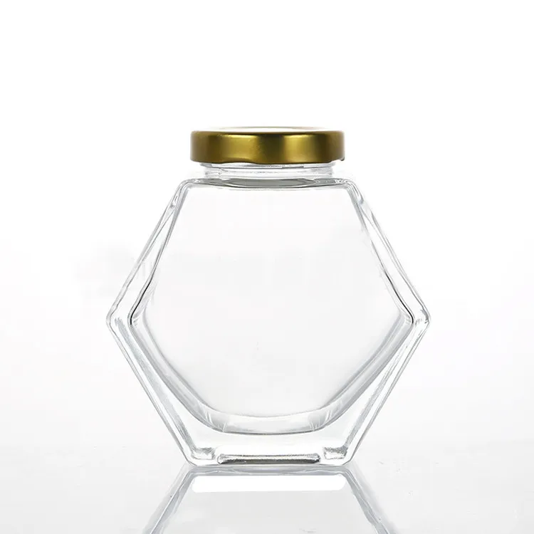 hexagon honey jar