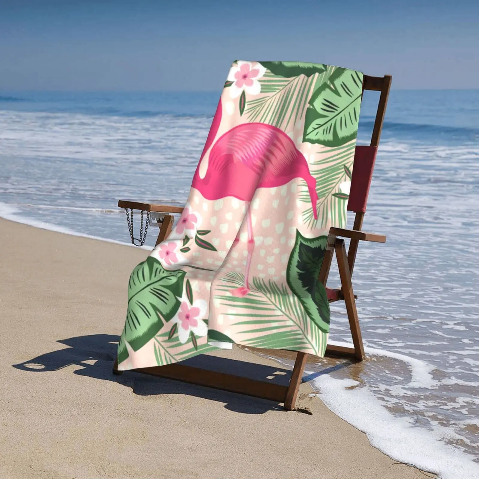 Flamingo Women's Extra Large Microfiber Beach Towel Quick Dry Sand-Free Adults' Cute Oversized Beach Towel Bulk Clearance details