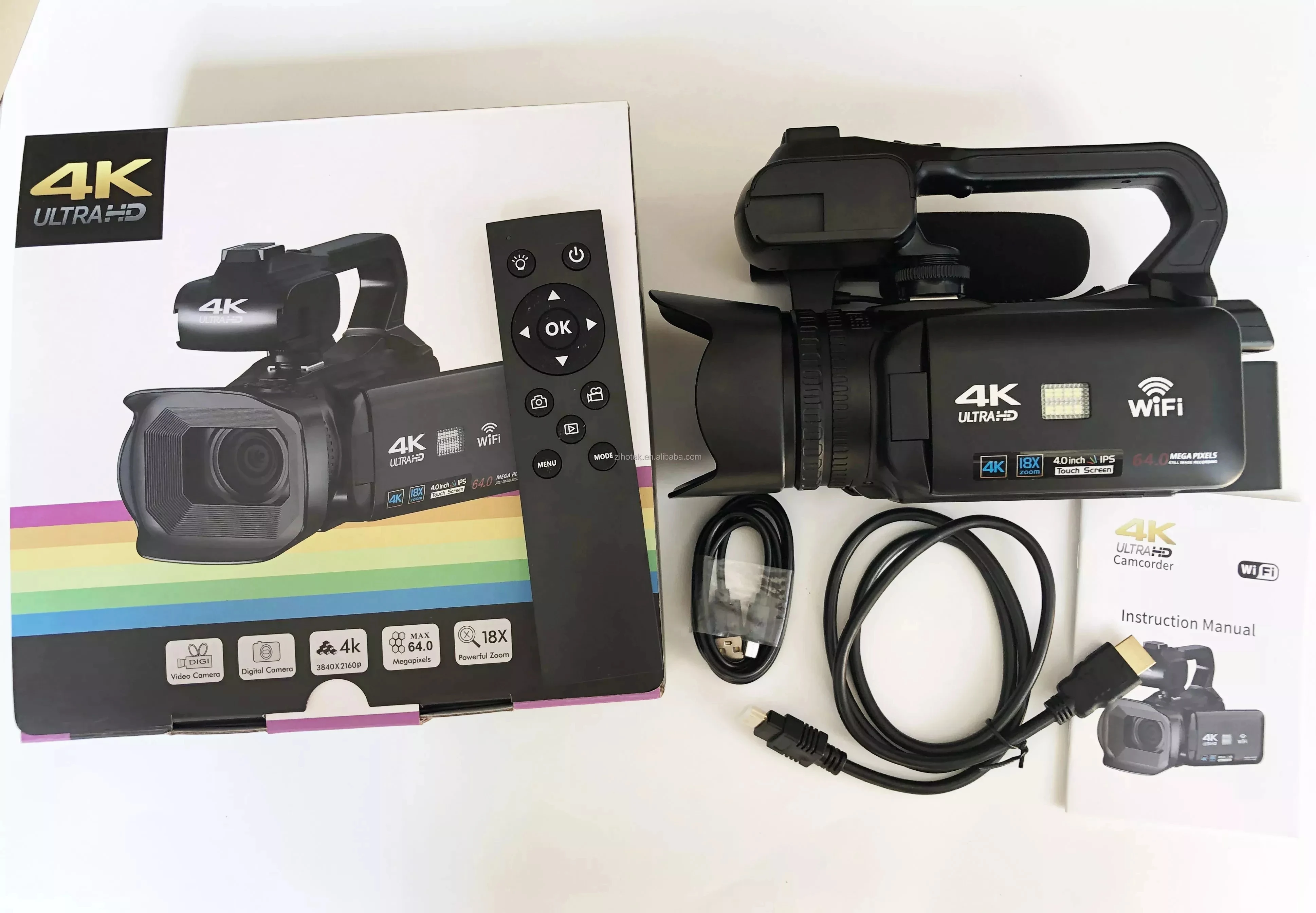 4k Camcorder,Video Camera For Youtube Hd 1080p 18x Zoom With Microphone