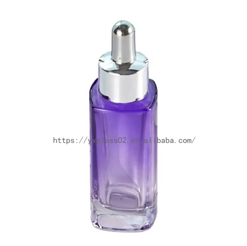 Supplier essential oil Square Serum glass Dropper Bottle skincare cosmetic container for lotion/Toner/skincare15ml30ml50ml details